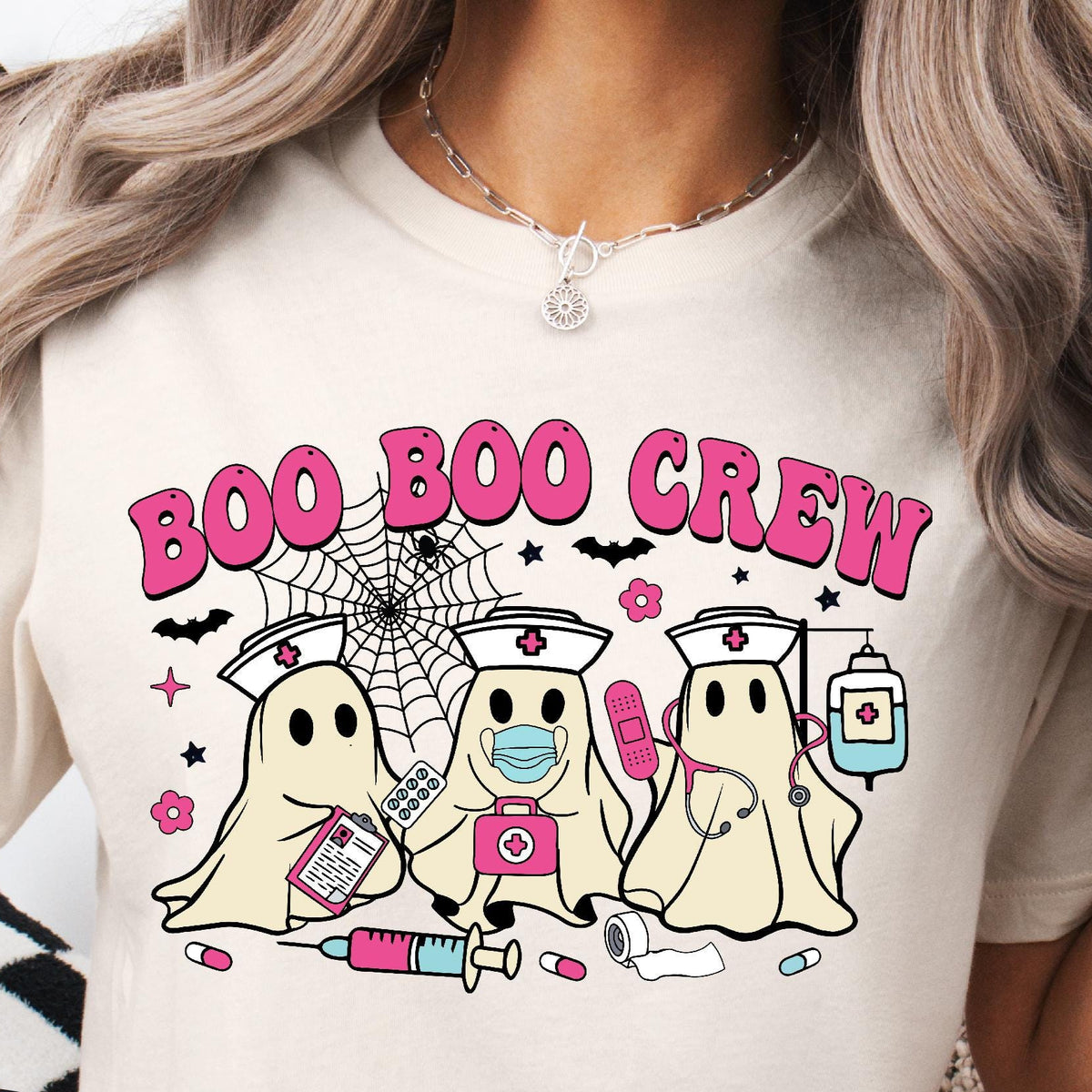 Boo Boo Crew T-shirt, Halloween Nurse T-shirt, Halloween T-shirt, Nurse Halloween T-shirt, Retro Nurse T-shirt, Ghost Nurse T-shirt, Ghost