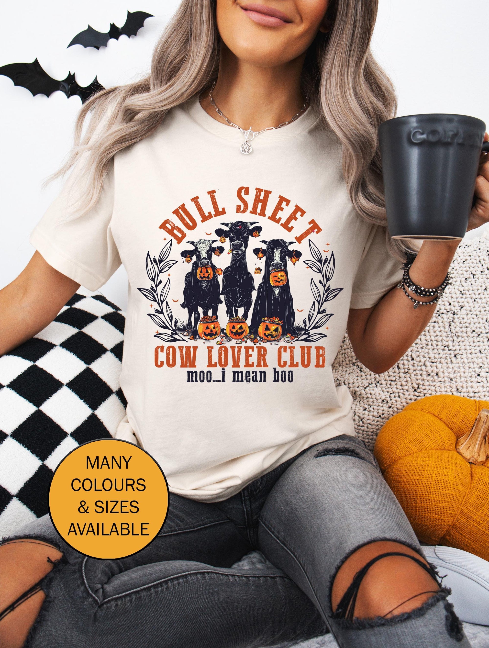 Halloween T-Shirt, Bull Sheet T-Shirt, Cow Halloween Costume, Funny Halloween Shirt, Trick Or Treat, Cow Lover Club T-Shirt
