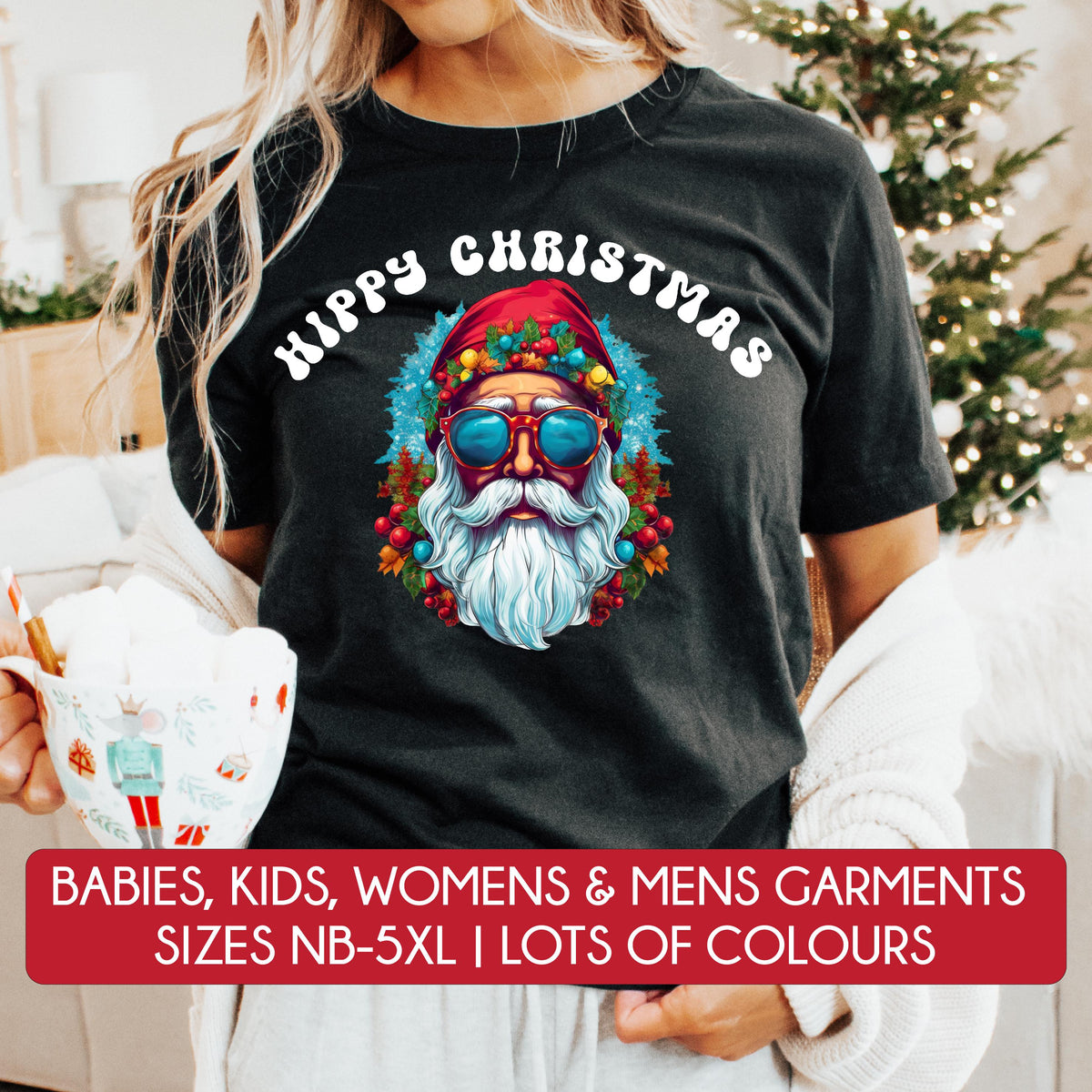 *MORE COLOURS AVAILABLE* Hippy Christmas T-Shirt