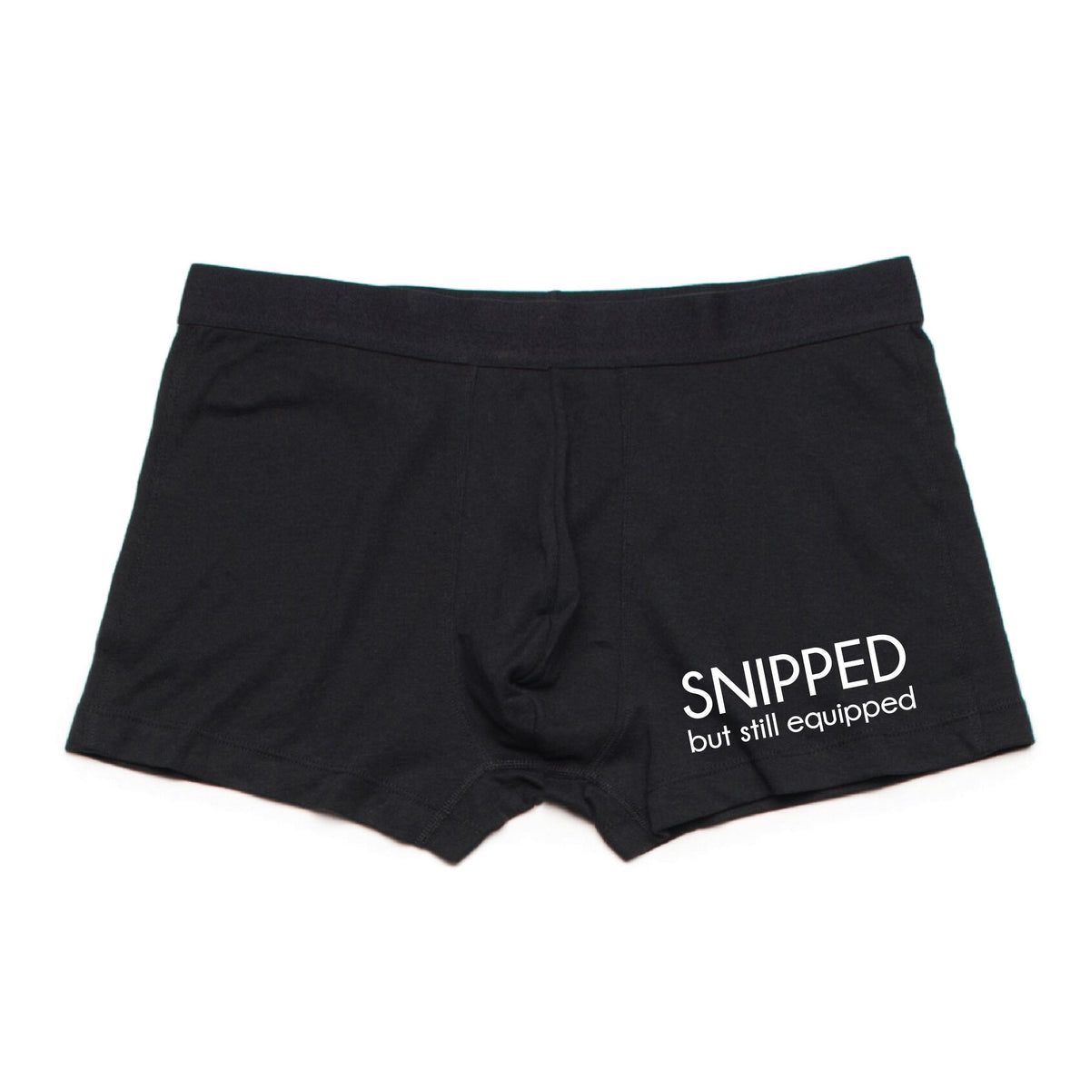 Snipped But Still Equipped Undies, Men's Boxer Briefs, Funny Guy Underwear, Novelty Boxer Shorts, Quality Garments (NOT Target Kmart etc)