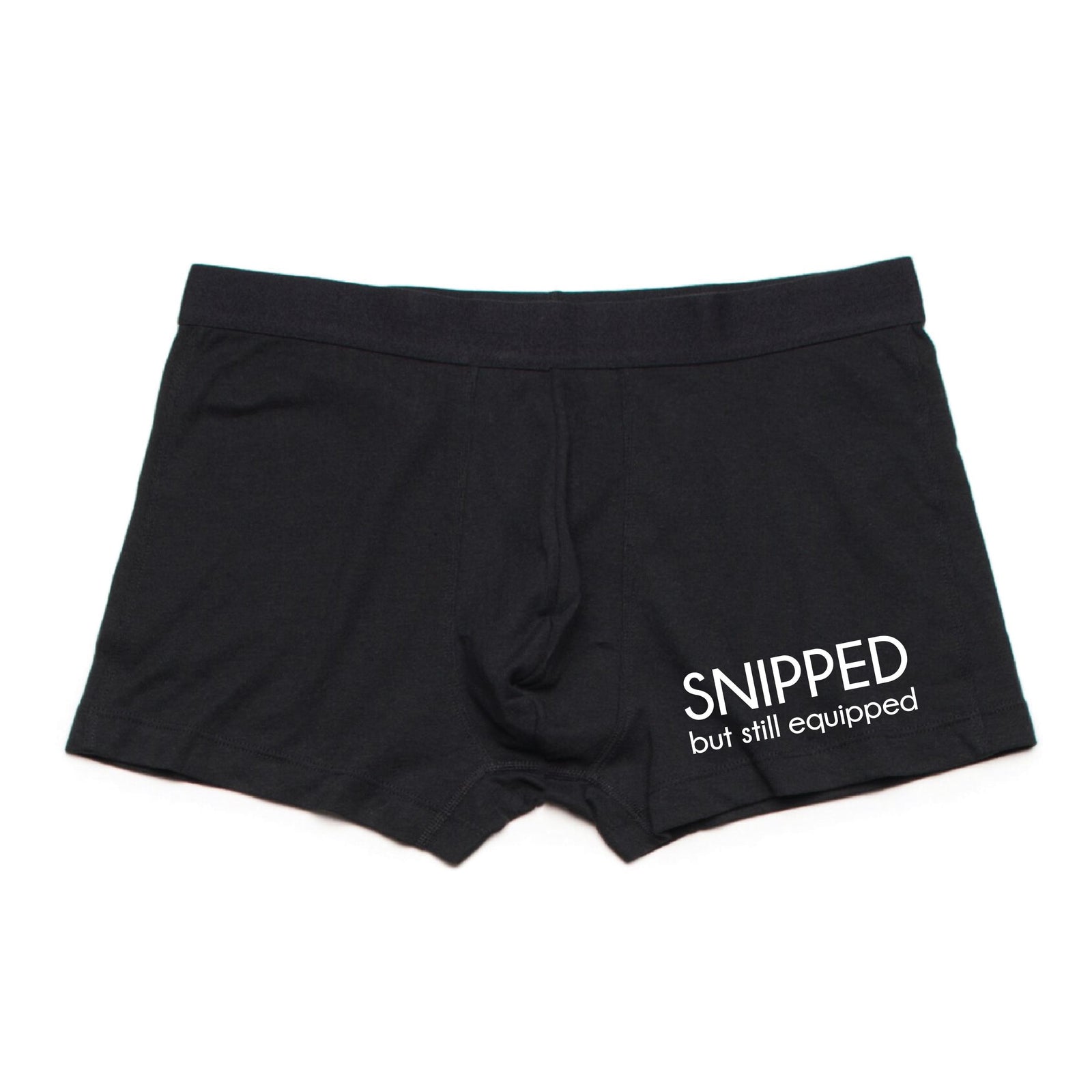 Snipped But Still Equipped Undies, Men's Boxer Briefs, Funny Guy Underwear, Novelty Boxer Shorts, Quality Garments (NOT Target Kmart etc)