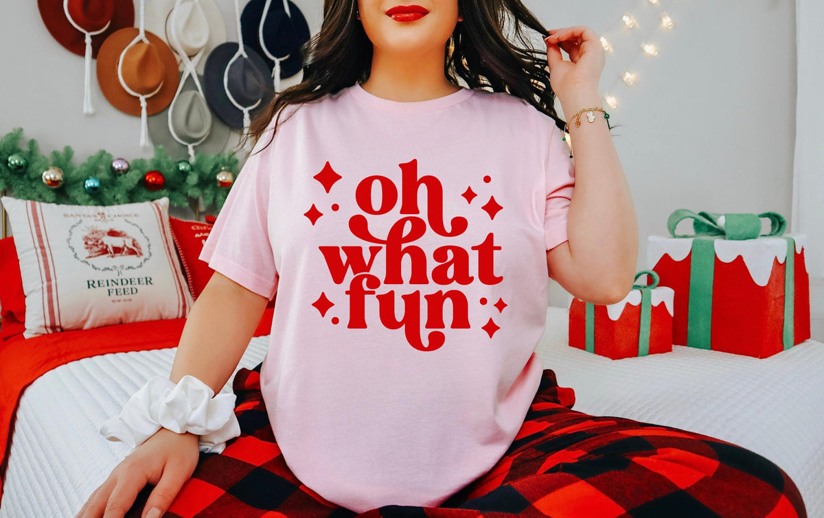 Oh What Fun Christmas T-Shirt, Christmas T-Shirt, Oh What Fun T-Shirt, Cute Christmas Day T-Shirt, Pastel Christmas T-Shirt