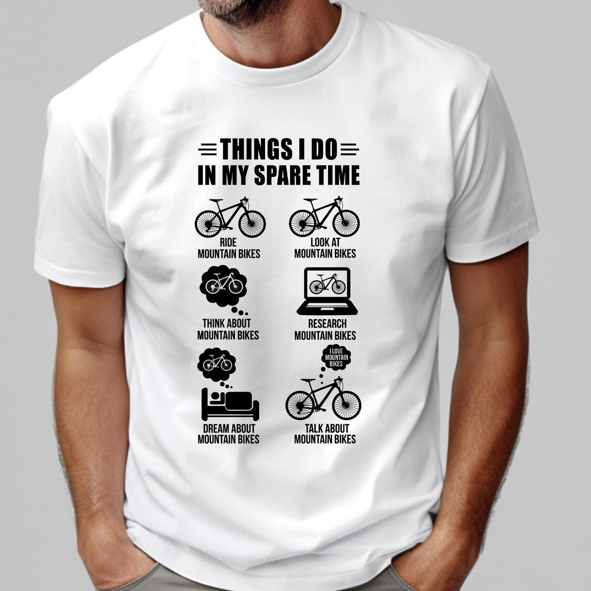 Things I Do In My Spare Time Mountain Bike T-Shirt, Bike T-Shirt, Father&#39;s Day Gift, Mountain Bike, Riding Bikes, Mens Gift, Bicycle T-Shirt