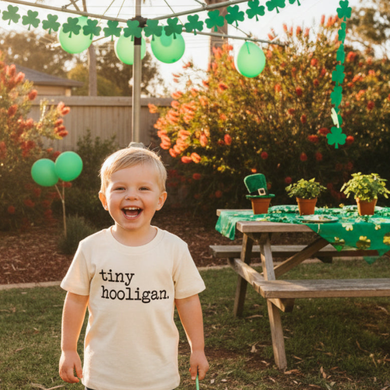 Tiny Hooligan T-Shirt, Tiny Hooligan Bodysuit, Tiny Hooligan Hoodie, St. Patrick's Day Crew Neck, Funny Irish Pullover, Wee Little Hooligan