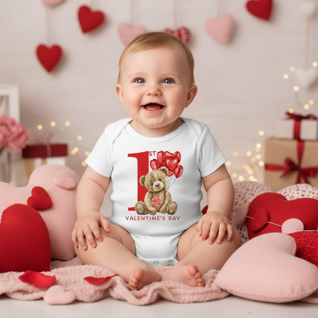 My First Valentine's Day Baby Bodysuit, First Valentine's Day, Valentine's Day Gift, Valentine's, 1st Valentine Day Bodysuit