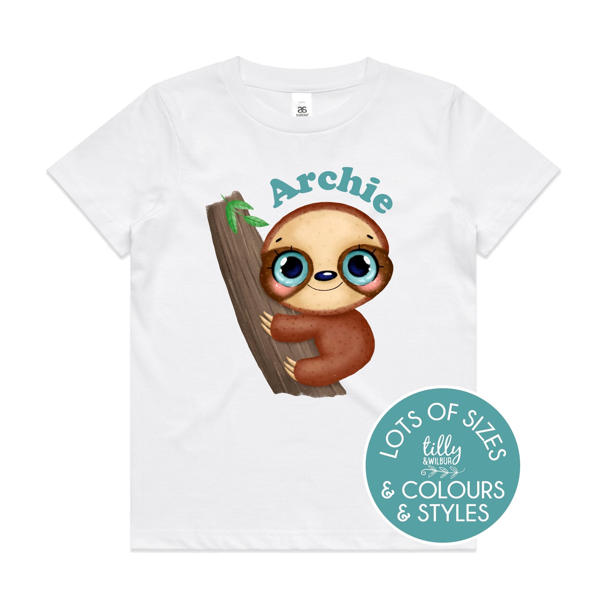 Personalised Sloth T-Shirt For Boys, Personalised Sloth T-Shirt For Boys, Baby Sloth, Gifts For Boys, Boys Birthday Tee, Boys Christmas Tee