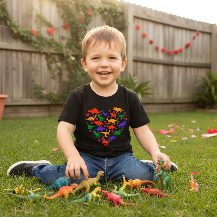 Multicoloured Dinosaur Heart MORE COLOURS & STYLES