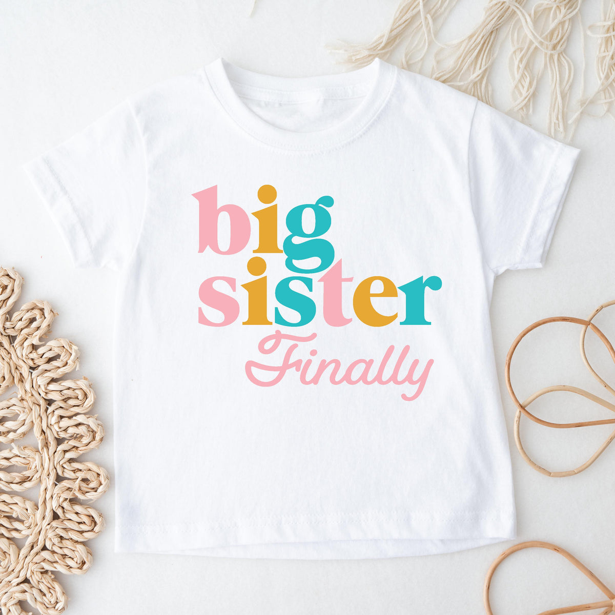 Big Sister Finally T-Shirt – Pregnancy Announcement | I'm Going to Be a Big Sister Shirt | Big Sister Gift | Matching Sister Shirt Available