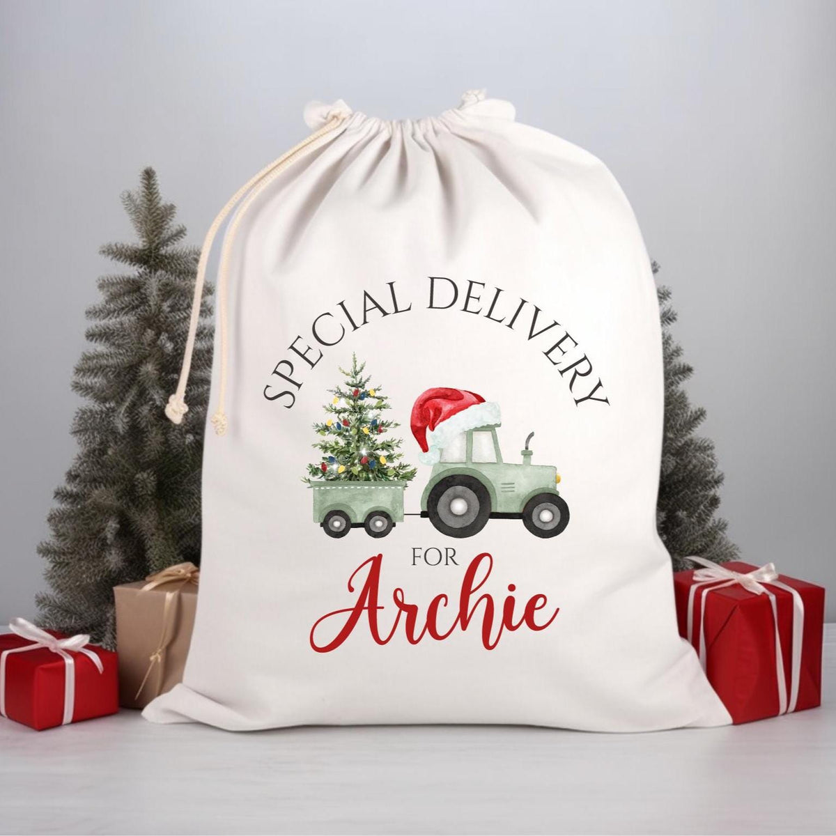 Personalised Santa Sack, Large Size, High Quality Cotton Linen, Christmas Gift Bag, Christmas Keepsake, Xmas Stocking