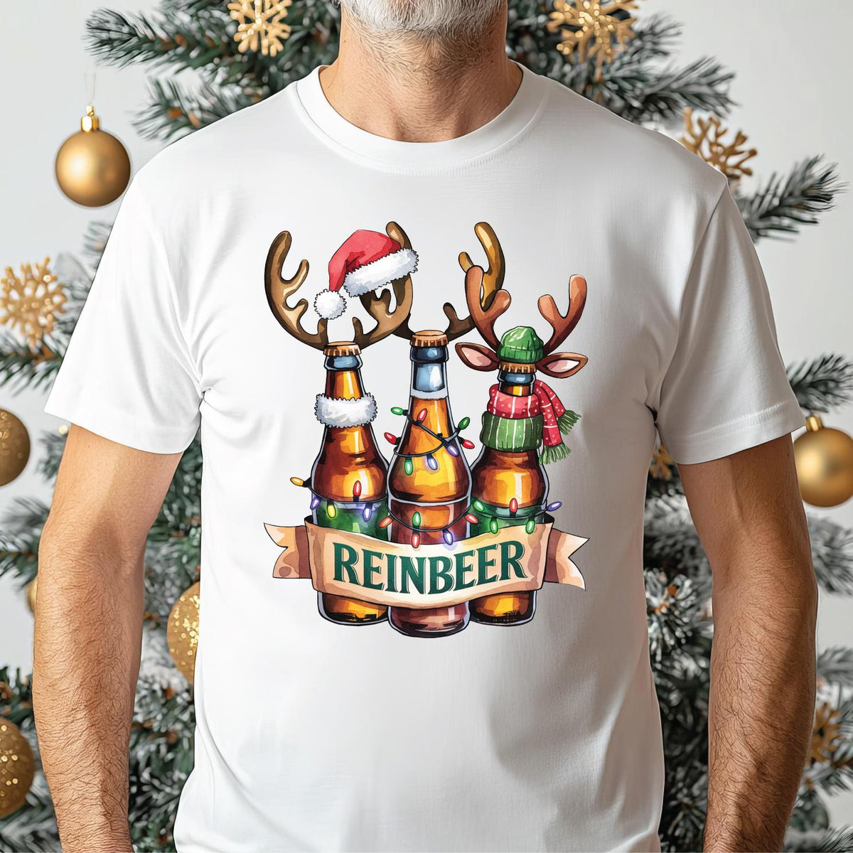 Reinbeer Christmas Shirt, Funny Aussie Xmas Beer Tee, Reindeer Beer Lovers Gift, Holiday Party T-Shirt, Mens Novelty Festive Top