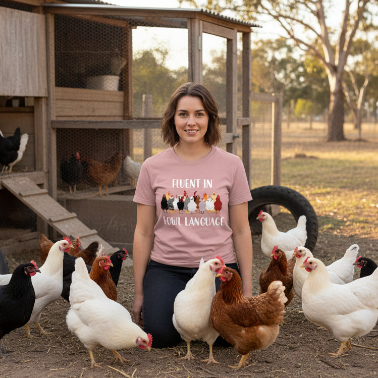 Fluent In Fowl Language, More Colours, Funny Chicken T-Shirt