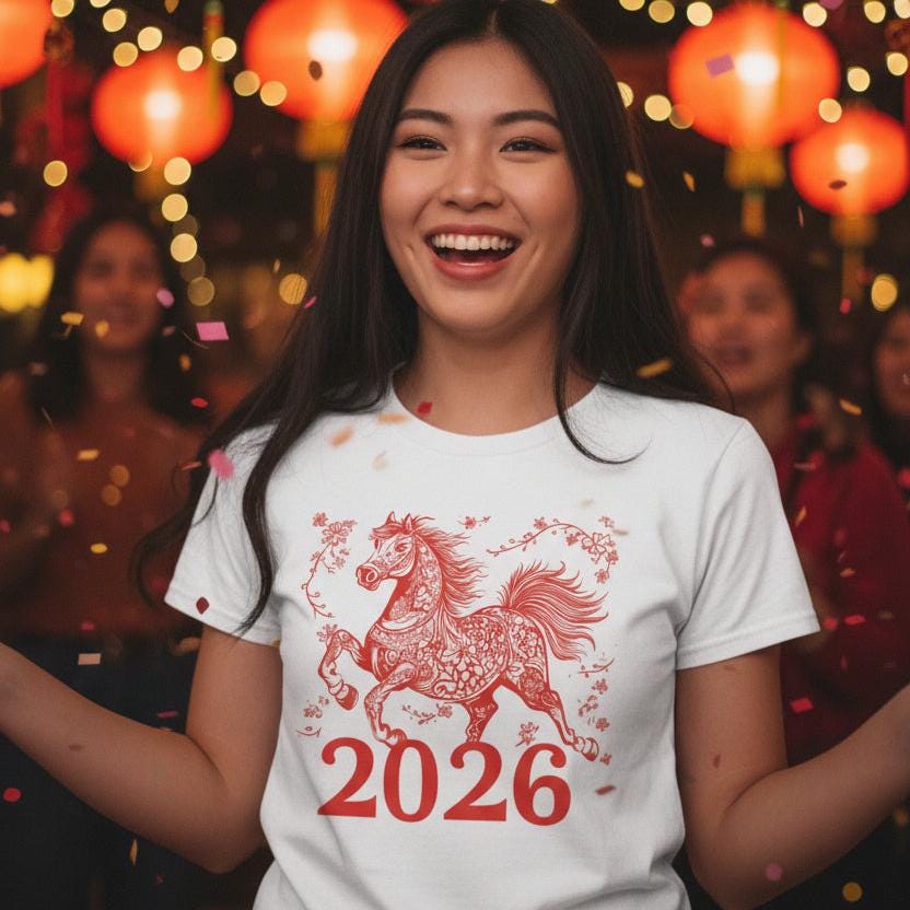 Year Of The Horse T-Shirt Or Bodysuit, More Colours, Chinese New Year Celebrations