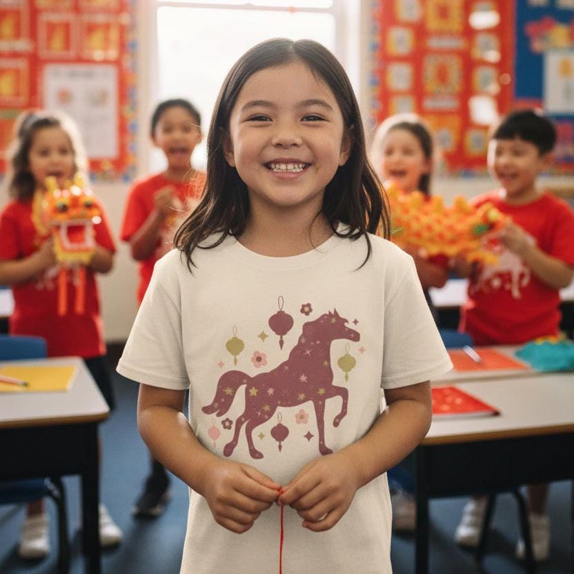 Year Of The Horse T-Shirt Or Bodysuit, More Colours, Chinese New Year Celebrations