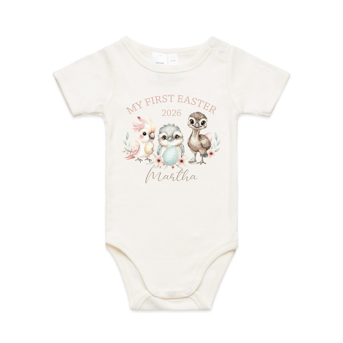 My First Easter Bodysuit With Custom Name &amp; Year | More Colours | Australian Native Baby Onesie | Cute Aussie Animals Easter Outfit