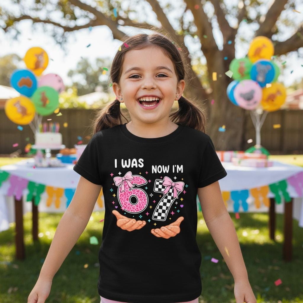 I Was 6 Now I'm 7 T-Shirt, More Colours, 7th Birthday T-Shirt, 7 Birthday Gift, Seven T-Shirt, Trending Memes
