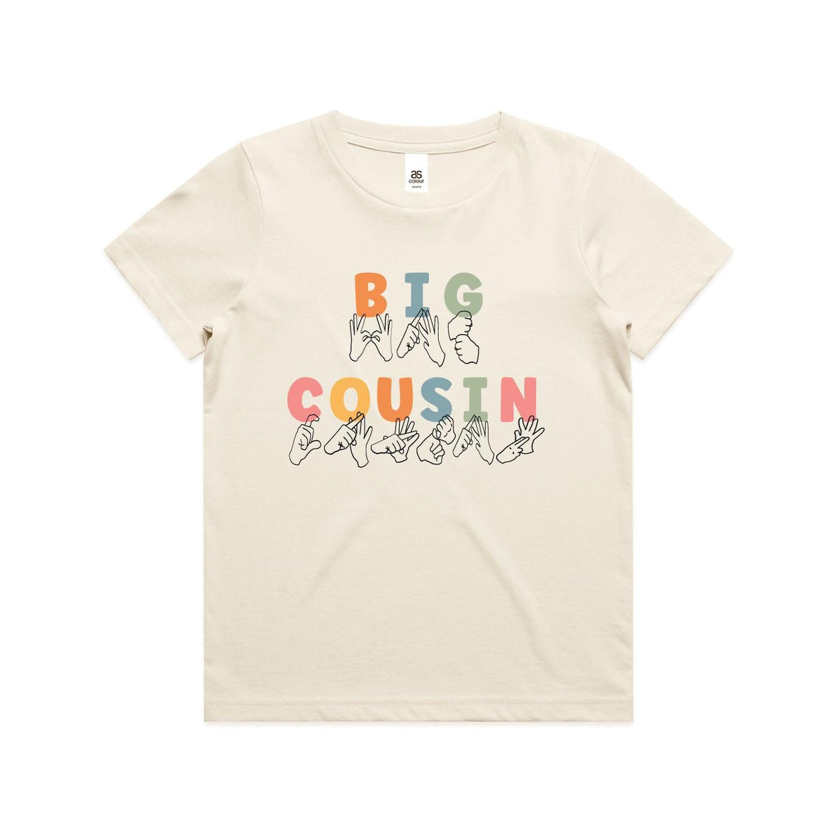Auslan Big Cousin T-Shirt | More Colours | Sign Language Sibling Tee | ASL Inspired Pregnancy Announcement