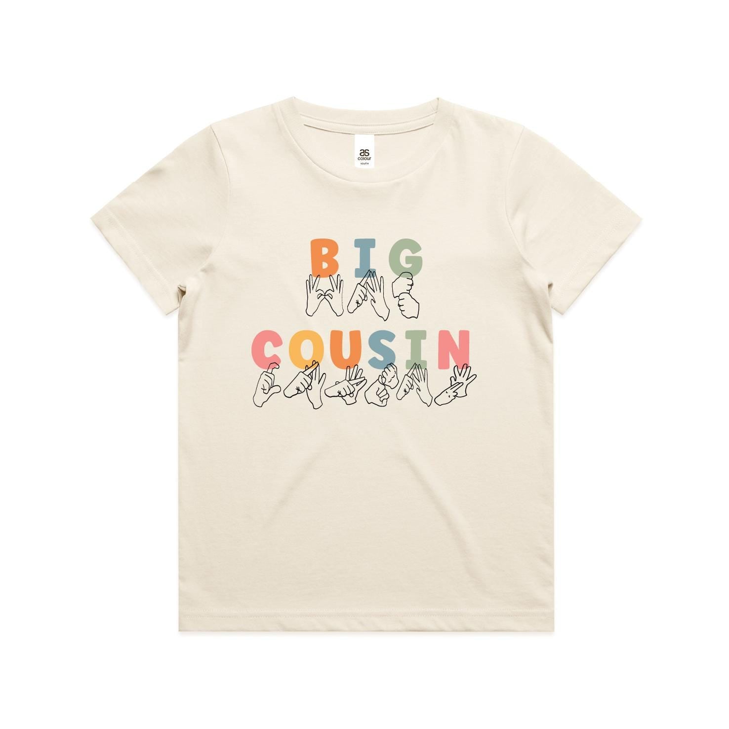 Auslan Big Cousin T-Shirt | More Colours | Sign Language Sibling Tee | ASL Inspired Pregnancy Announcement