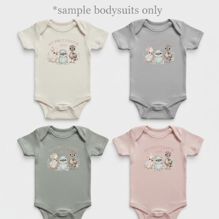 My First Easter Bodysuit With Custom Year | More Colours | Australian Native Baby Onesie | Cute Aussie Animals Easter Outfit