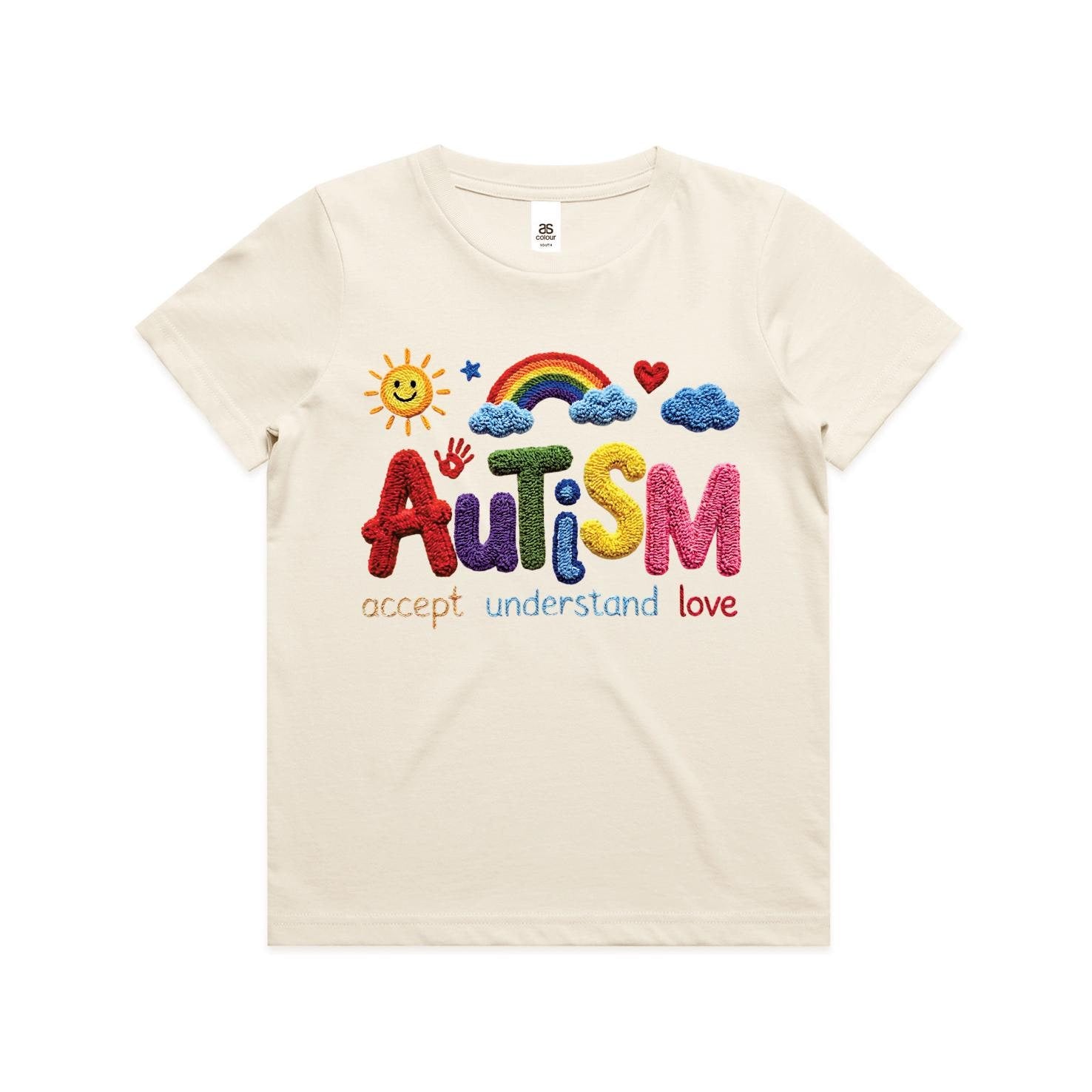 Autism Awareness Shirt Faux Embroidery Rainbow Neurodiversity Tee All Sizes