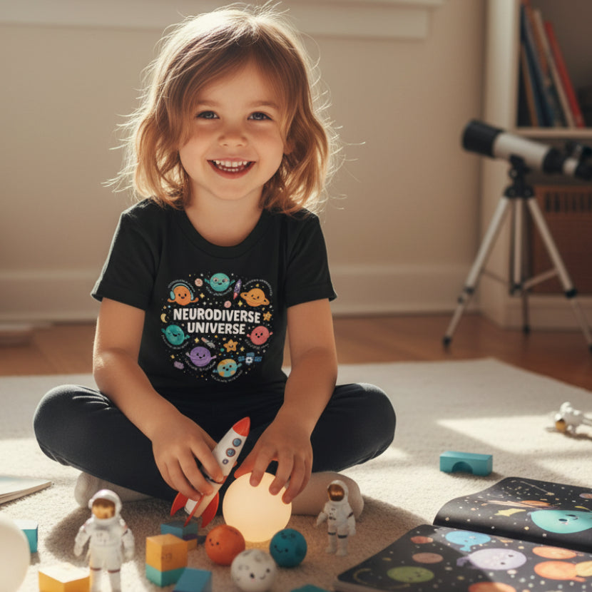 Neurodiverse Universe Shirt Autism Awareness Kids Tee Inclusive Space Theme All Sizes