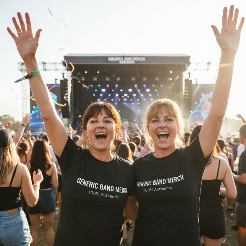 Black t-shirt with a white circular pattern on a white background