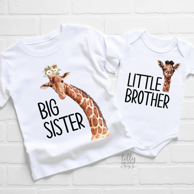Big Brother Little Brother Set, Matching Sibling Outfits, Sibling T-Shirt, Big Sister Shirt, Little Brother Bodysuit, New Baby Gift, Newborn