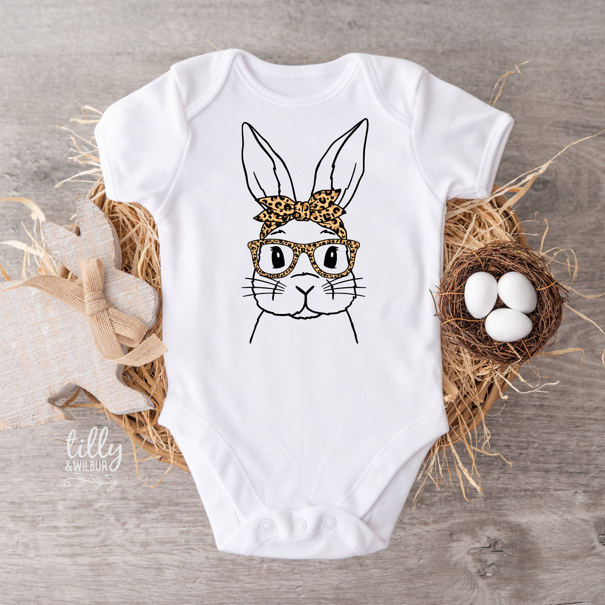 Leopard Bunny Easter Shirt | Women & Girls Easter Bunny Shirt | Cute Easter Outfit | Bunny Glasses Easter Tee