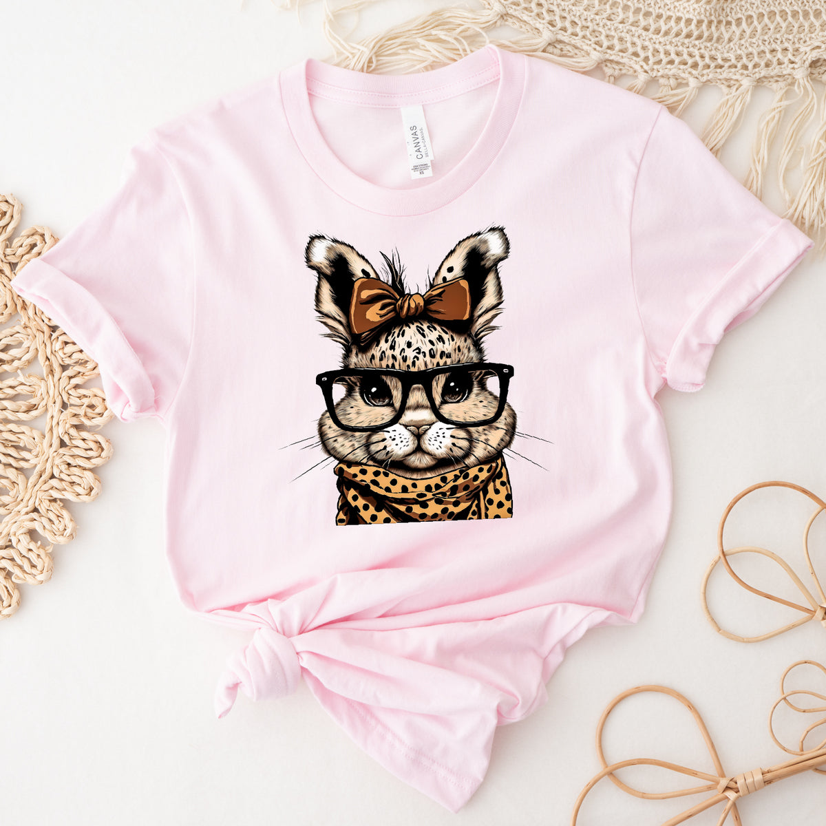 Leopard Print Bunny With Glasses