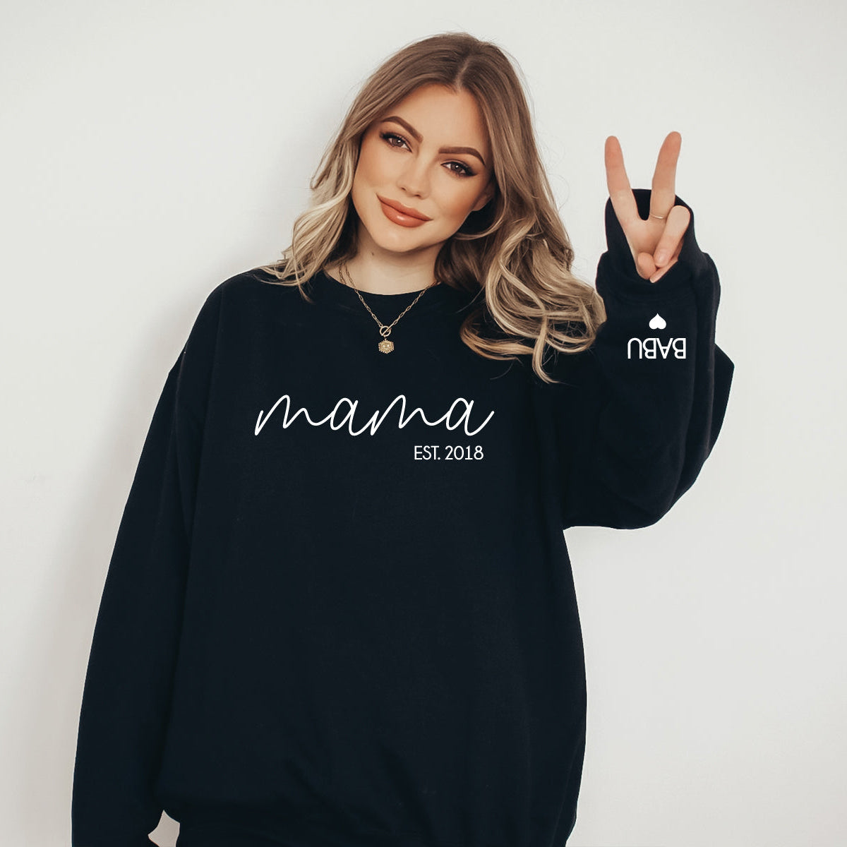 personalised mum sweatshirt Australia mama est year jumper black
