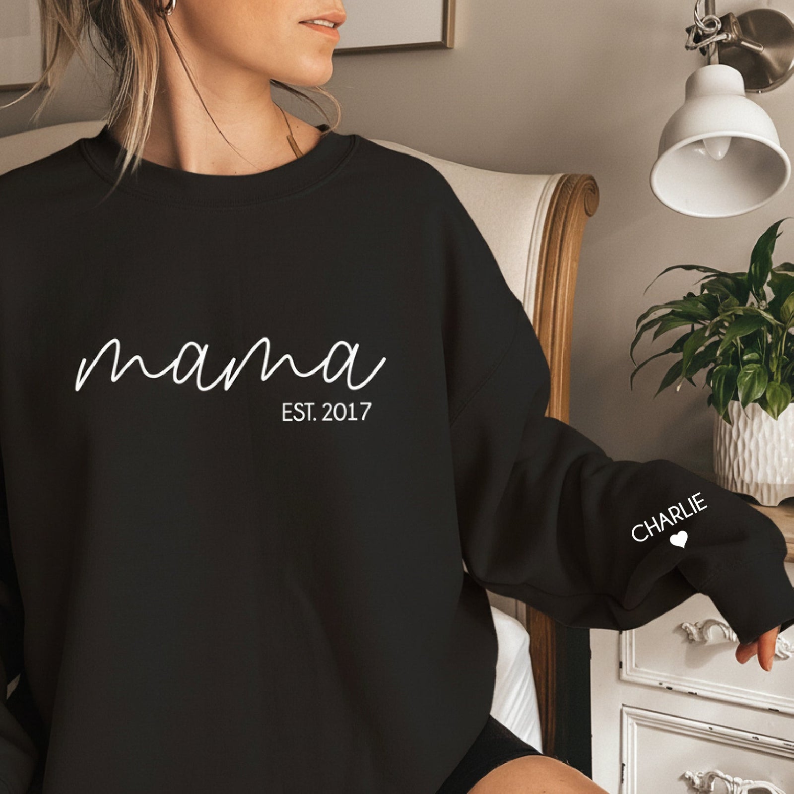 personalised mum sweatshirt Australia mama est year jumper black