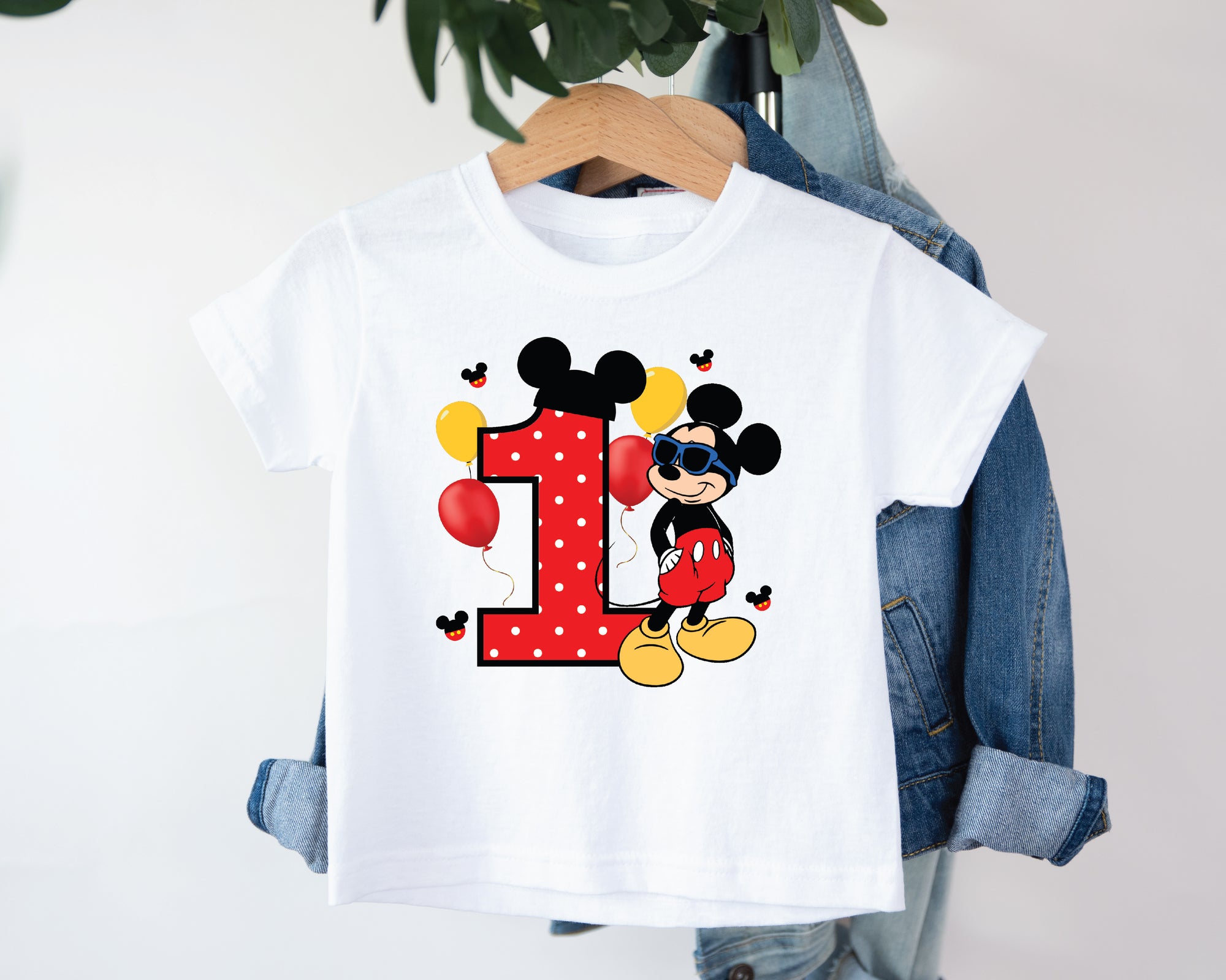 Mickey Mouse 1st Birthday T-Shirt Or Bodysuit