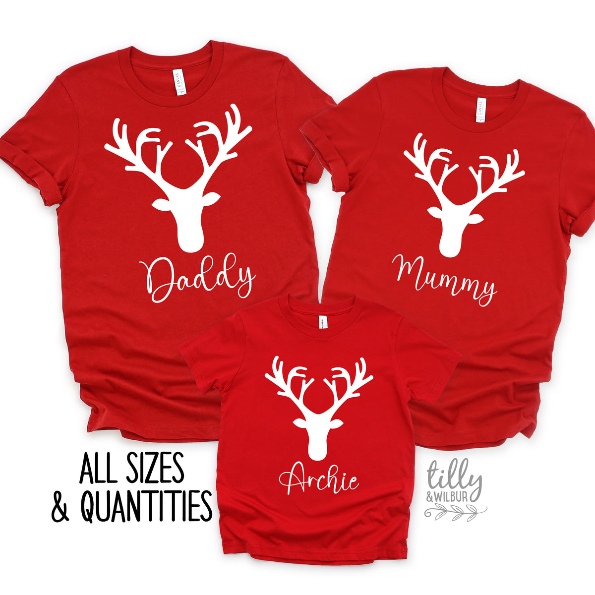 Personalised Reindeer Matching Set