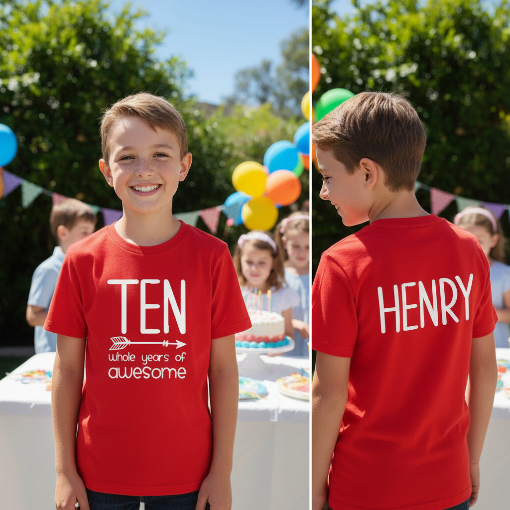 Ten Whole Years Of Awesome With Custom Name MORE COLOURS &amp; STYLES