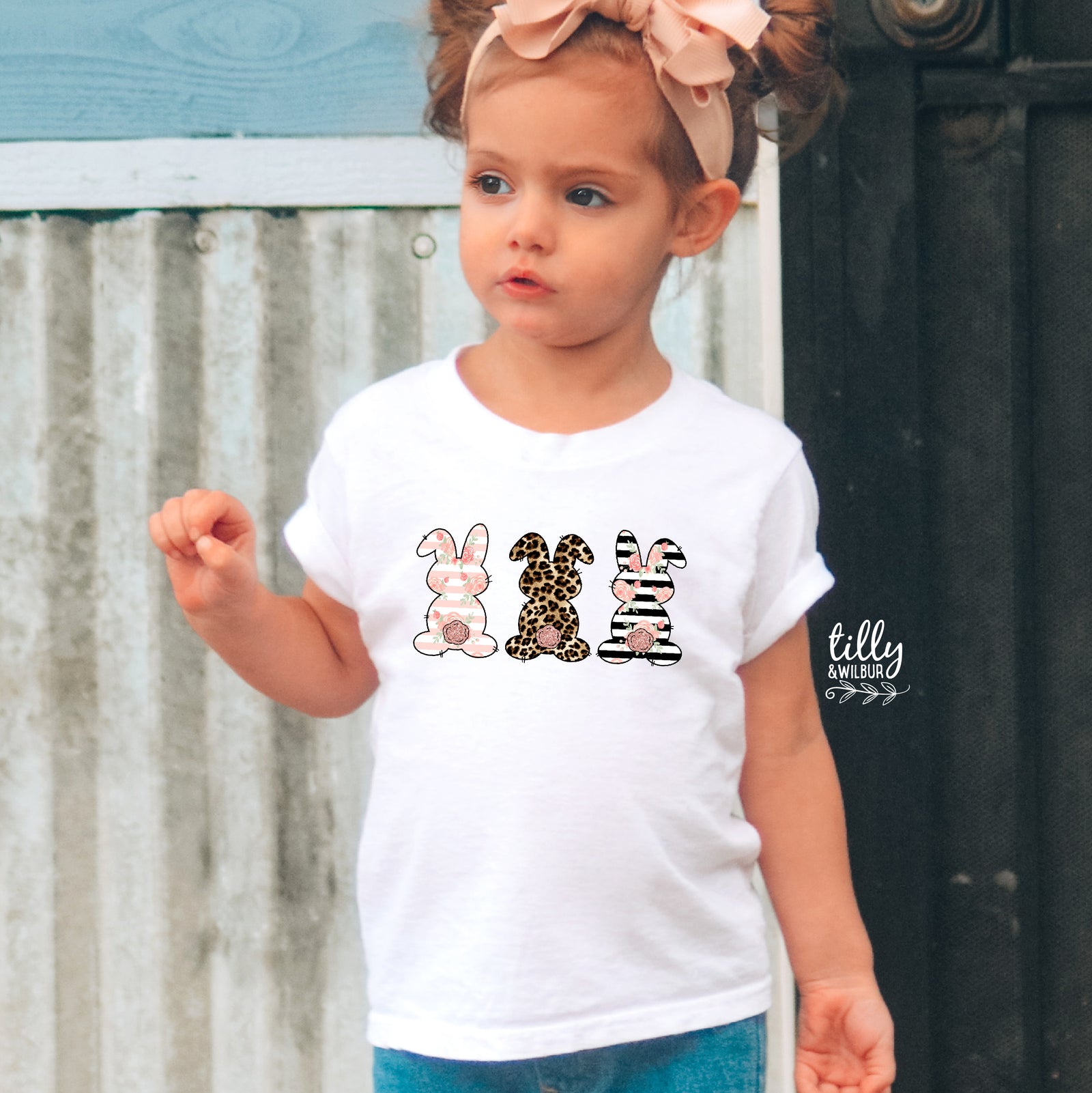 Cute Easter Bunny Shirt | Floral Leopard Bunny Shirt | Easter Bunny Outfit | Bunny Graphic Shirt | Kids Baby Adult Easter Shirt