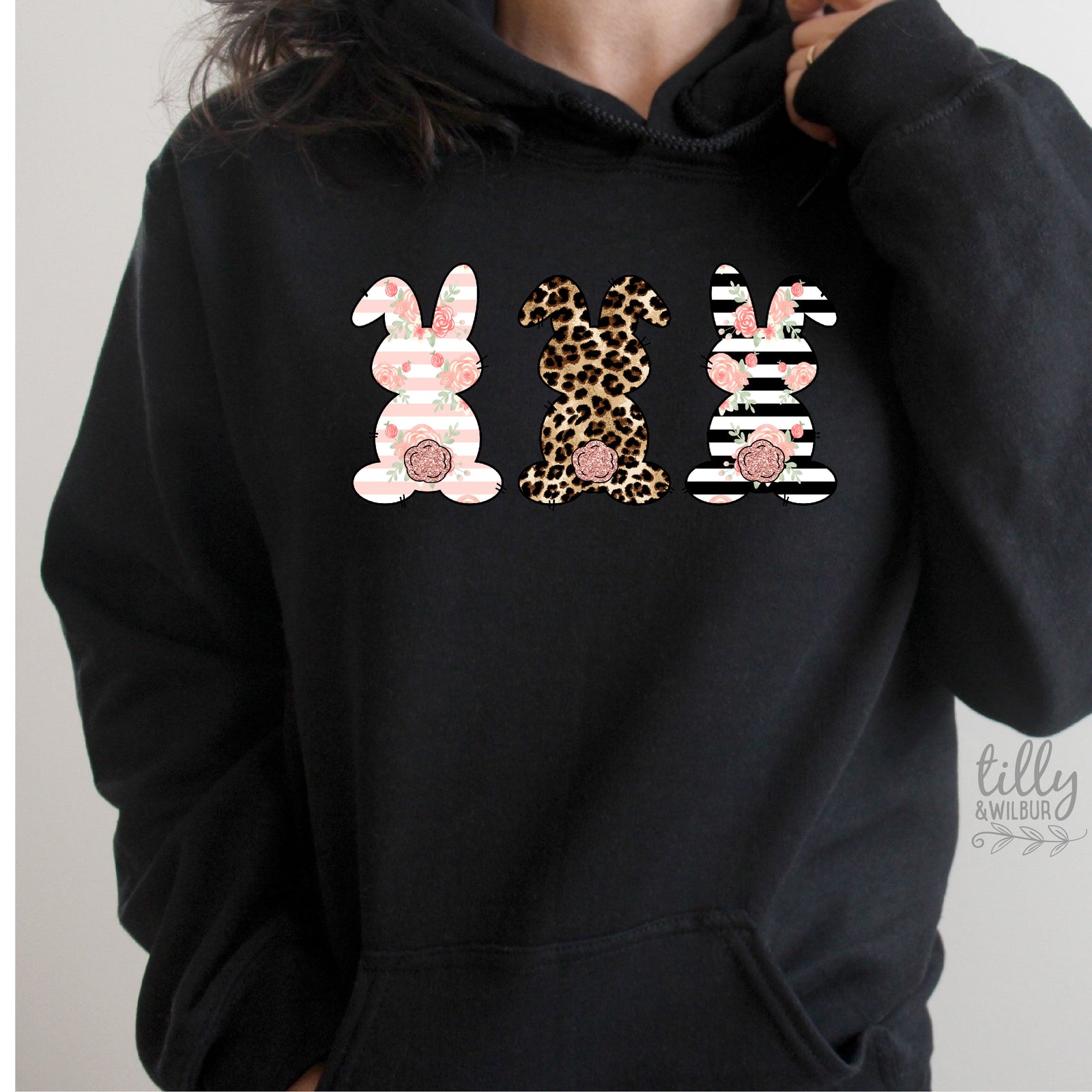 Cute Easter Bunny Shirt | Floral Leopard Bunny Shirt | Easter Bunny Outfit | Bunny Graphic Shirt | Kids Baby Adult Easter Shirt