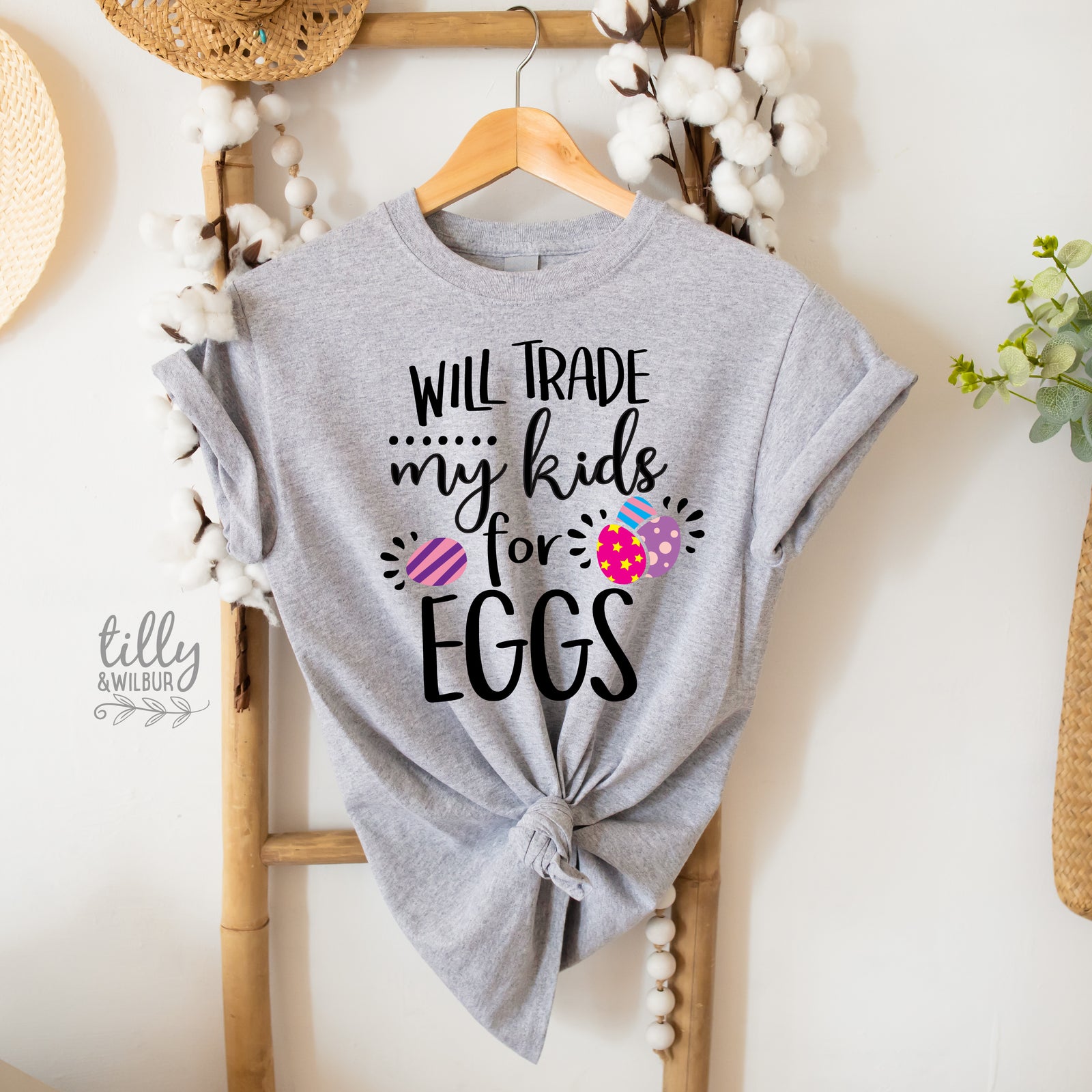 Funny Easter Shirt | Will Trade My Kids for Eggs Shirt | Mom Easter Shirt | Easter Egg Hunt Shirt | Cute Easter Outfit