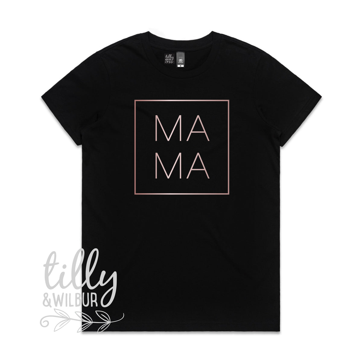 MAMA Women&#39;s T-Shirt With Rose Gold Print