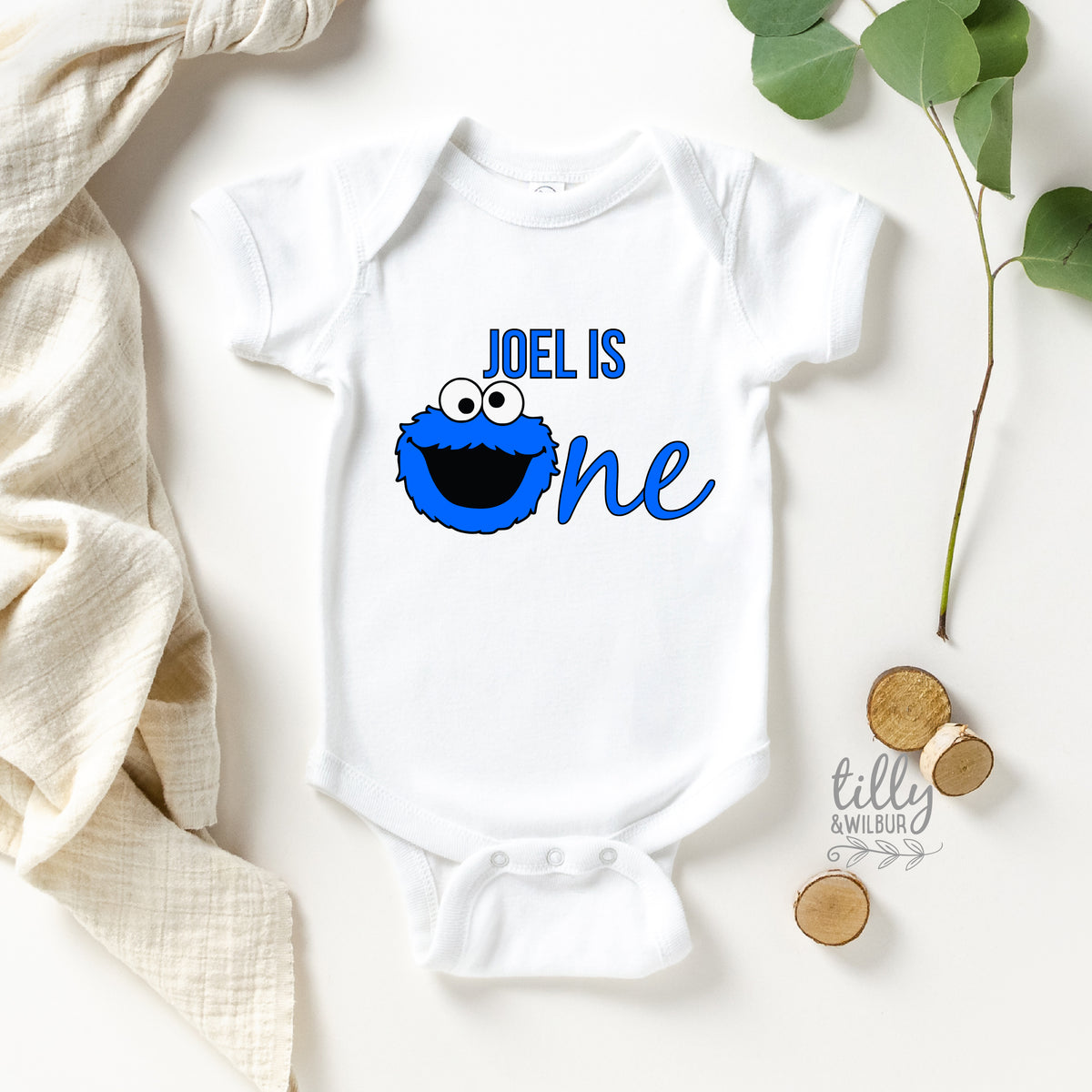 Cookie Monster 1st Birthday With Custom Name