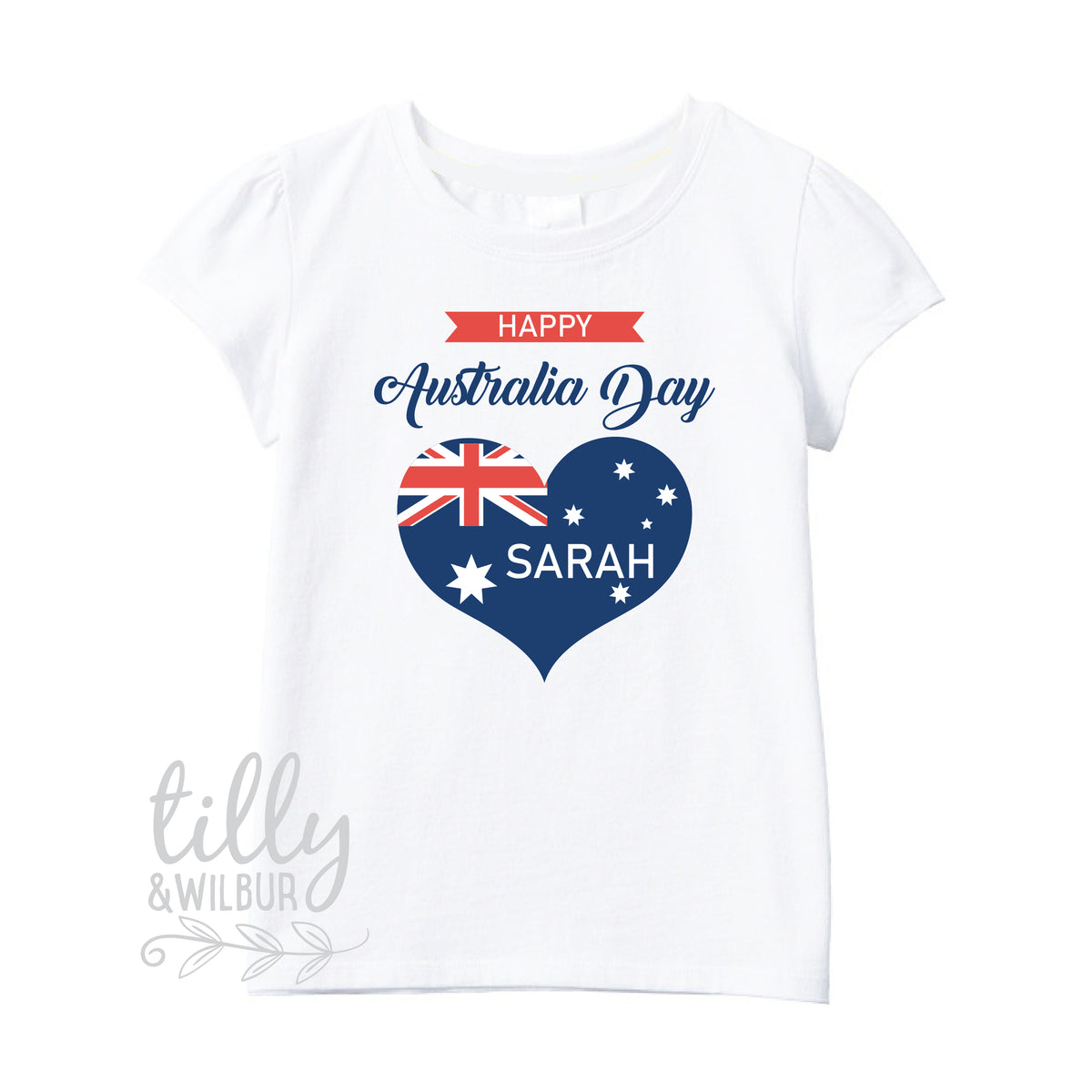 Personalised Happy Australia Day Girl&#39;s T-Shirt