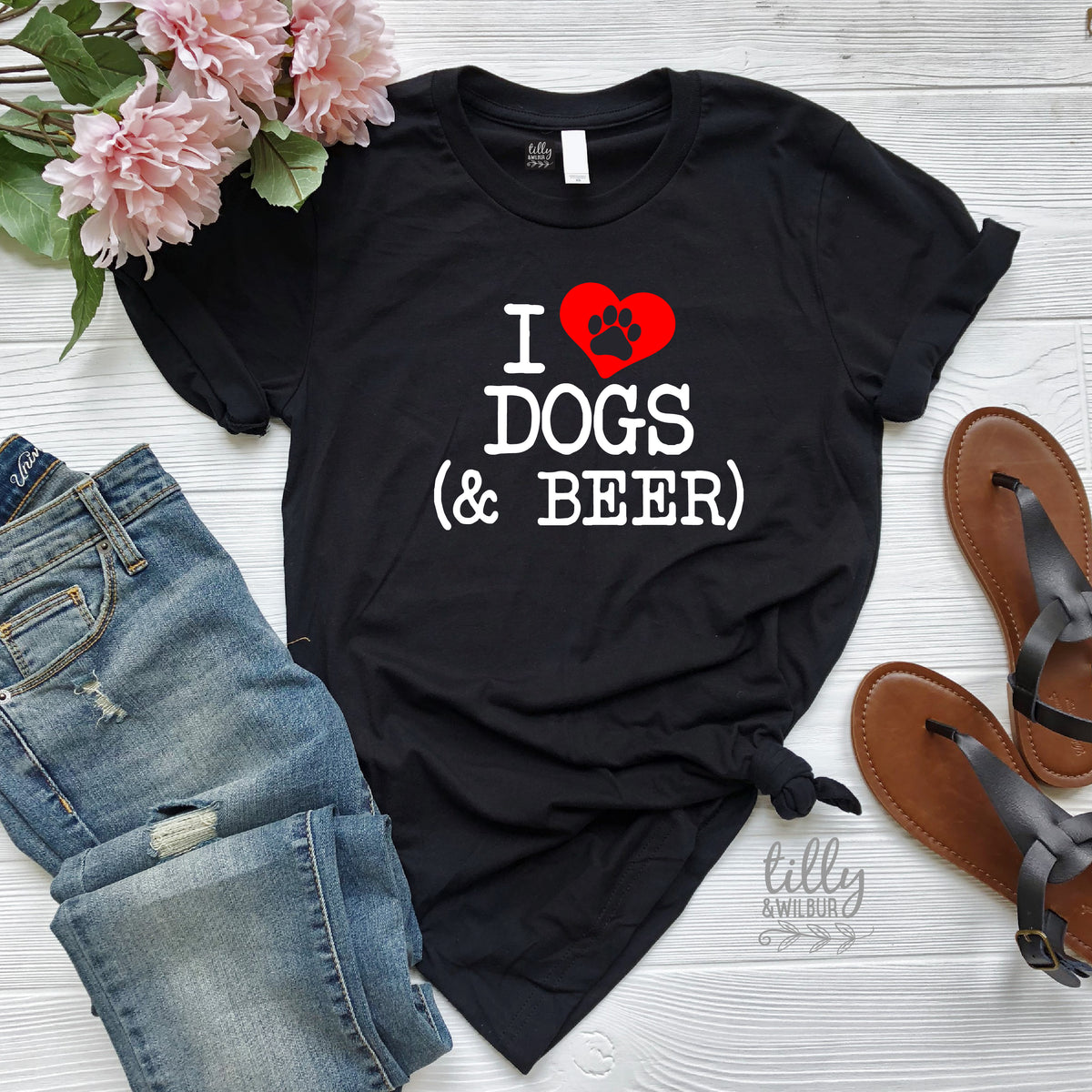 I Love Dogs &amp; Beer Women&#39;s T-Shirt