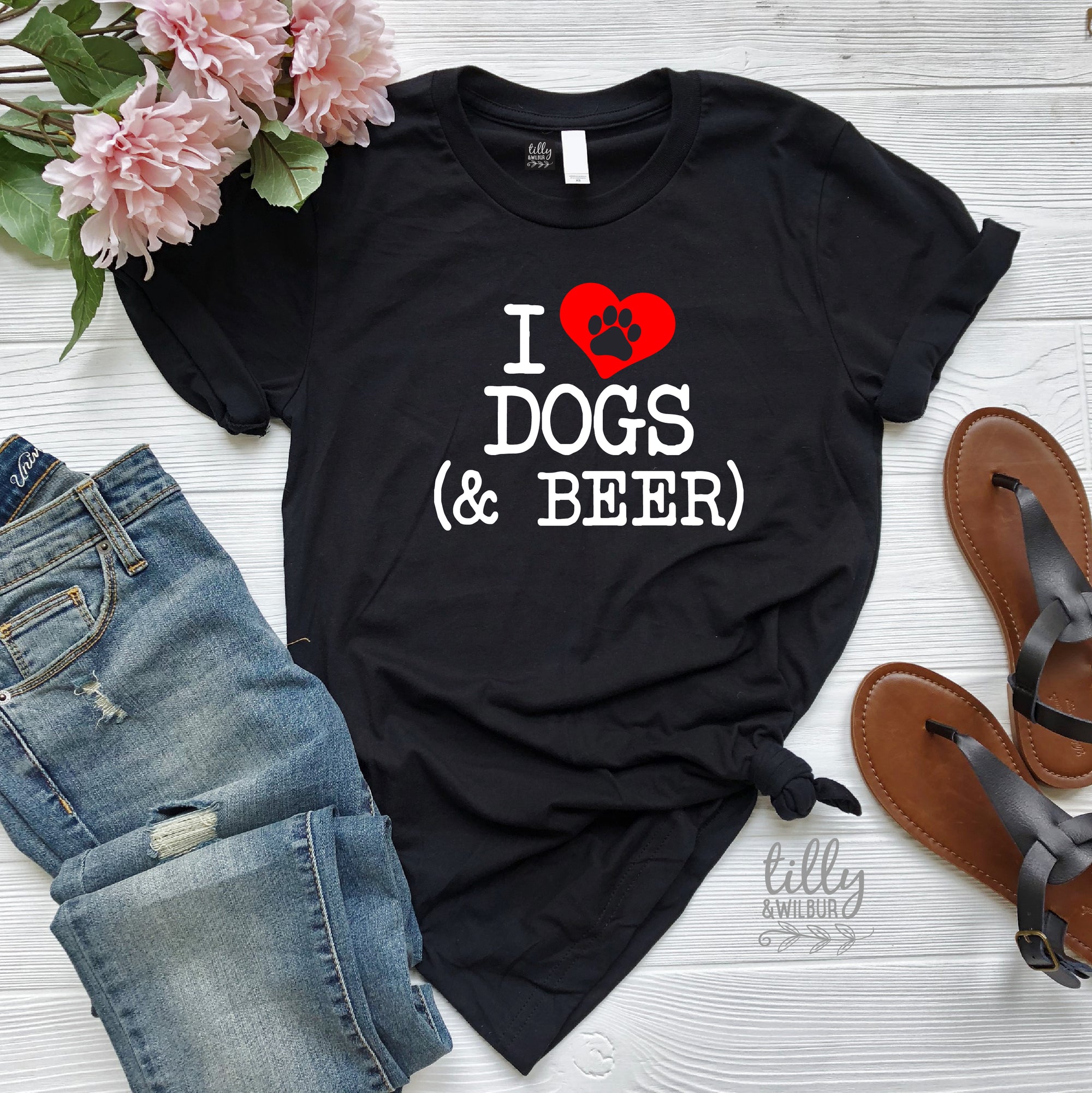 I Love Dogs & Beer Women's T-Shirt