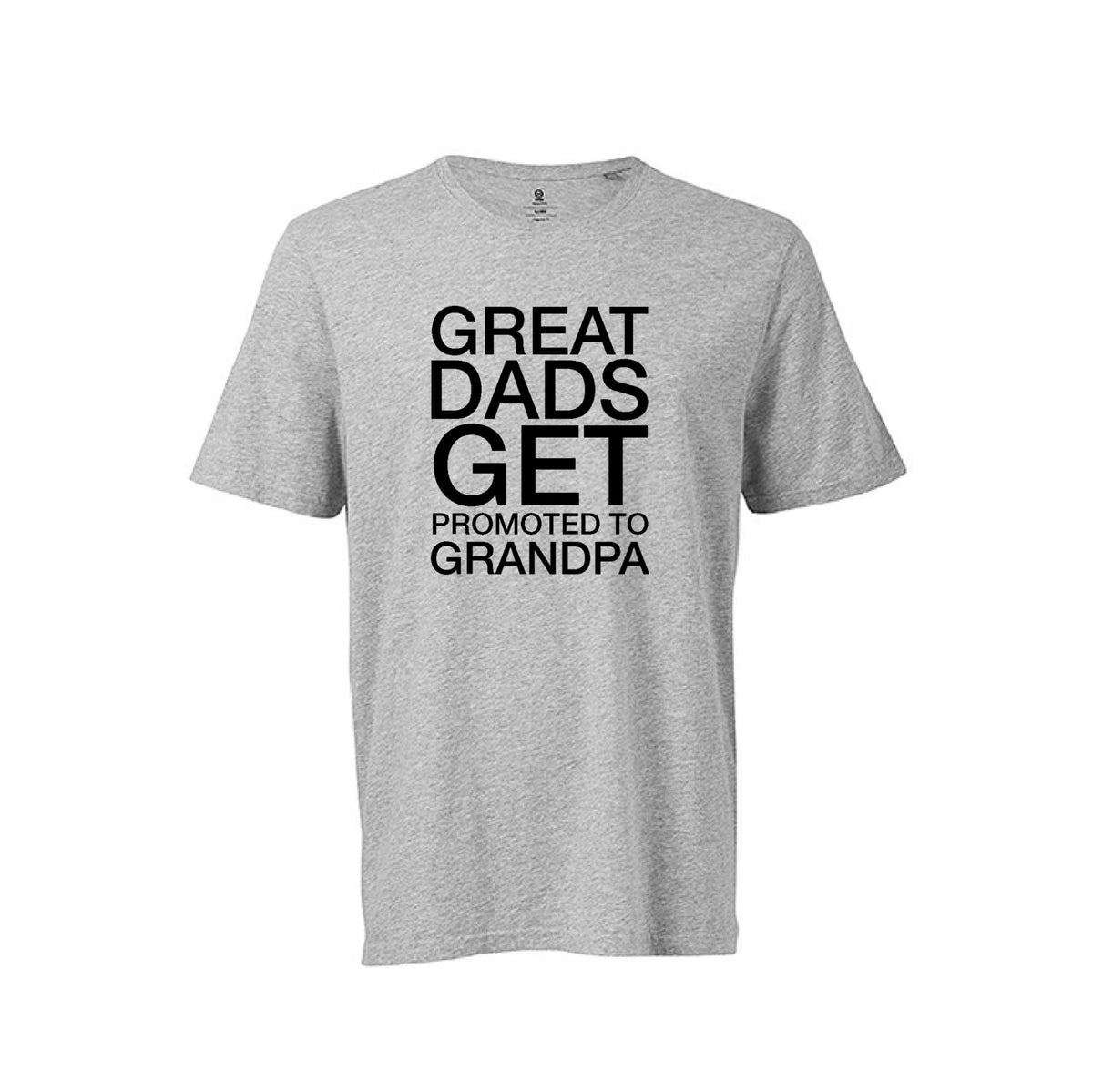 Great Dads Get Promoted To Grandpa T-Shirt For Men, Men&#39;s Shirt Gift For Pregnancy Announcement, Family Reveal, Cotton T-Shirt, M-GY-SS-T