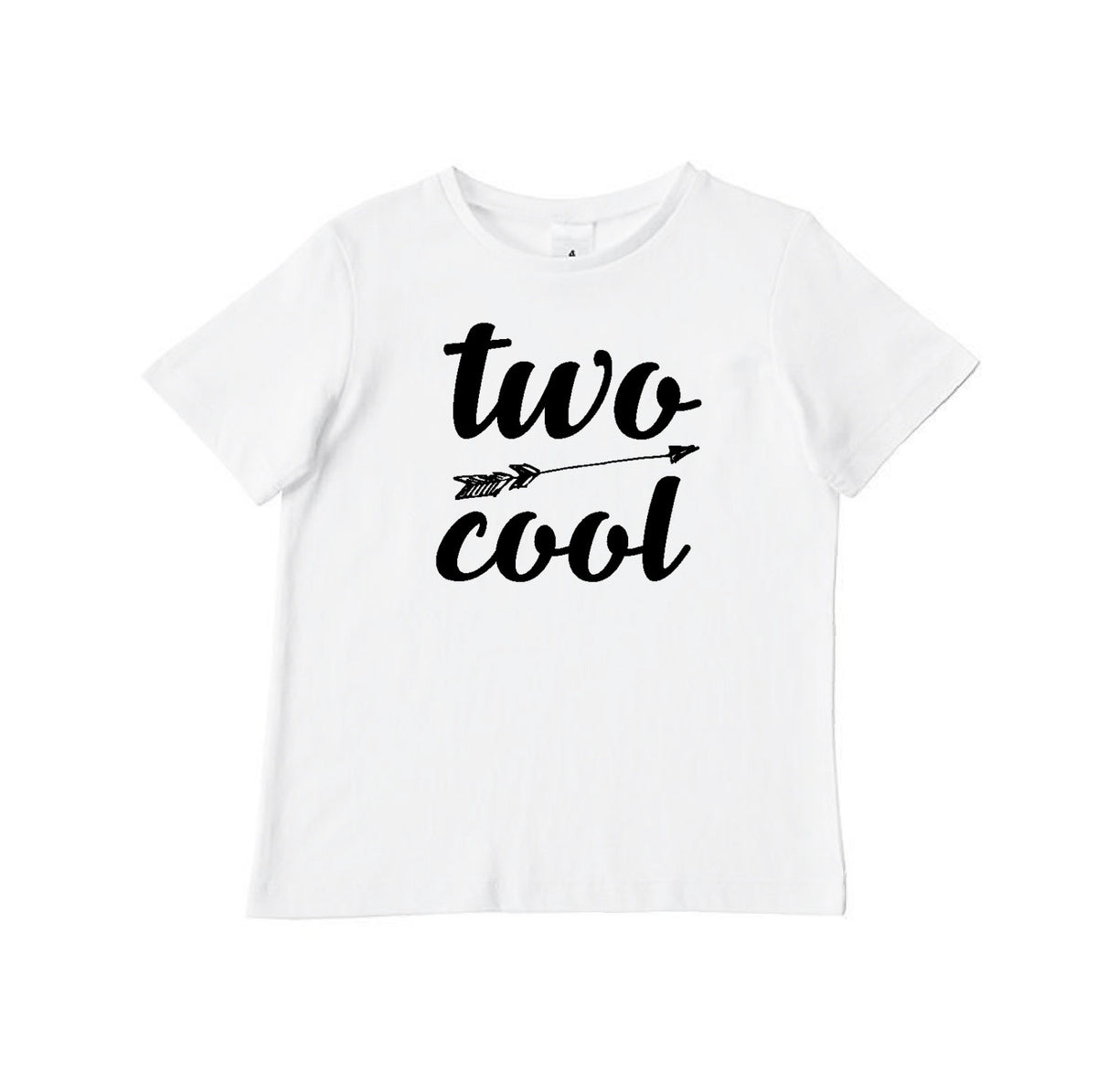 Two Cool Boys T-Shirt, Birthday Boy TShirt, Second Birthday Gift, 2nd Birthday, White Cotton Short Sleeve Tee With Boho Arrow Design
