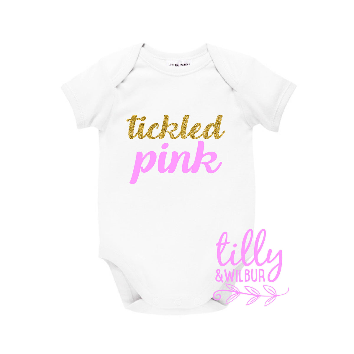 Tickled Pink Baby Bodysuit, Newborn Gift, Baby Girl, Baby Shower Gift, New Baby Girl Arrival Gift, Coming Home Outfit, It&#39;s A Girl! U-W-BS