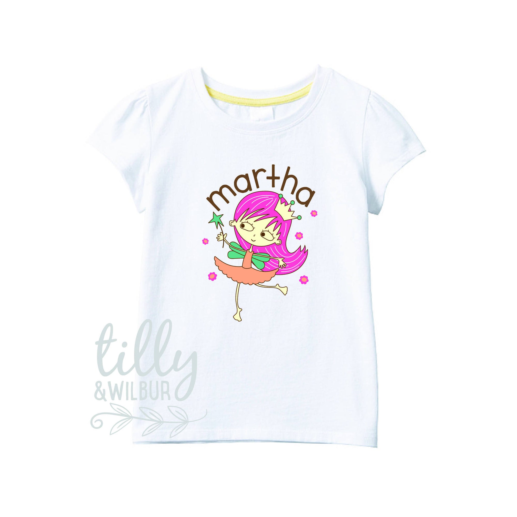 Fairy Princess T-Shirt For Girls, Girls Fairy Shirt, Princess Tee, Personalised Girls Clothing, Fairy Princess Baby Girl Outfit, G-W-SS-T