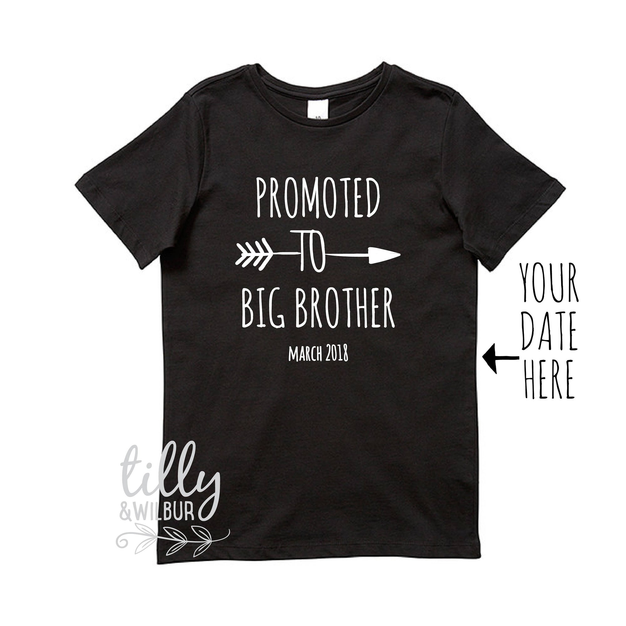 Promoted To Big Brother T-Shirt For Boys, Personalised Big Brother Shirt, I'm Going To Be A Big Brother, Pregnancy Announcement, Big Bro