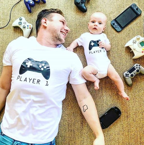 Player 1 Player 2, Father Son Matching Shirts, Matching Dad Baby, Twin Outfits, Sibling Set, Gaming, Father&#39;s Day Gift, Christmas Gift