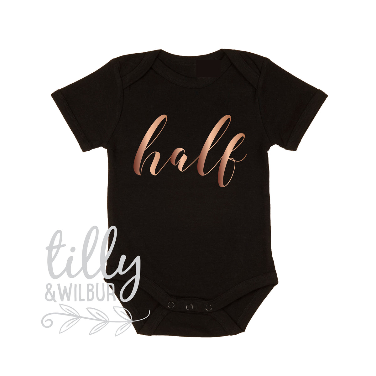 Half Birthday Baby Bodysuit, It&#39;s My Half Birthday, Script Design, Rose Gold, Baby Girl&#39;s Clothing, 6 Month Photoshoot Outfit, Milestone