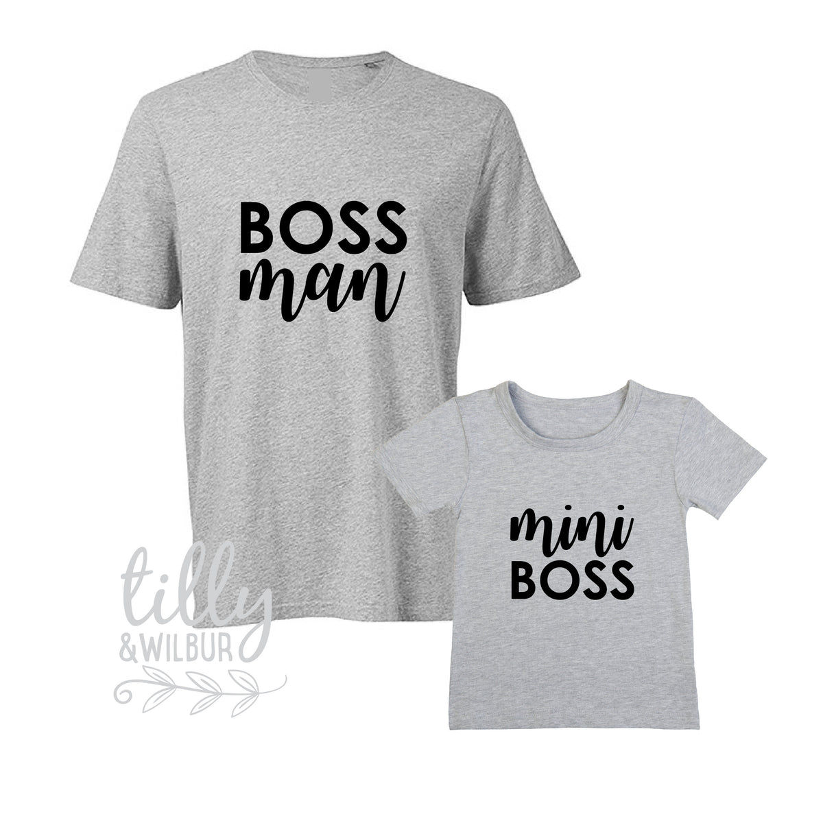 Boss Man Mini Boss Father Son T-Shirt Set, Boss Man T-Shirt, Mini Boss T-Shirt, Dad Boss, Father&#39;s Day Gift, Boss Baby, Birthday, Christmas