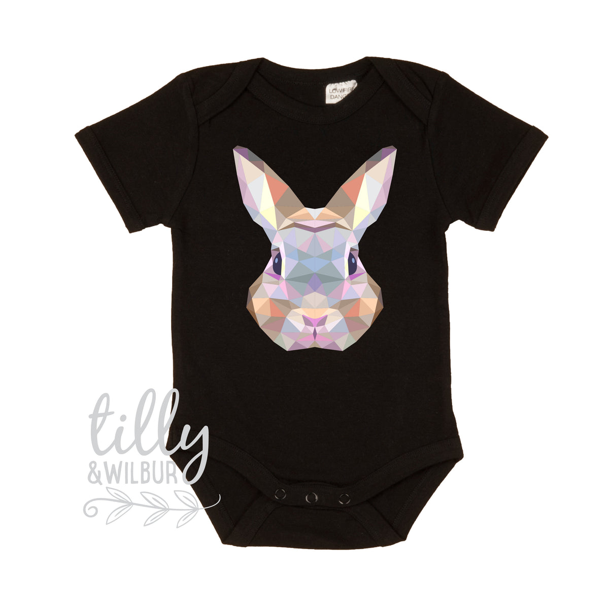 Easter Baby Bodysuit, First Easter Baby Bodysuit, Newborn Easter Gift, 1st Easter Outfit, Baby&#39;s 1st Easter, Rabbit, Geometric, Polygonal
